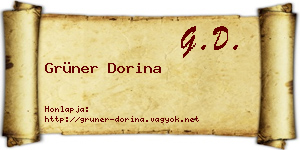Grüner Dorina névjegykártya